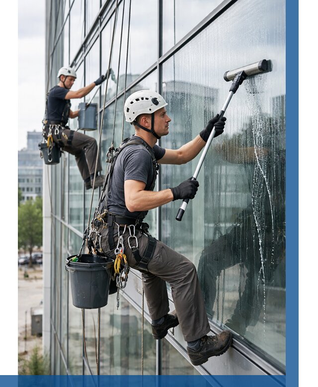 Мойка витражей альпинистами в Североуральске от 721 р. под ключ|ВЫСОТНИК-Сву