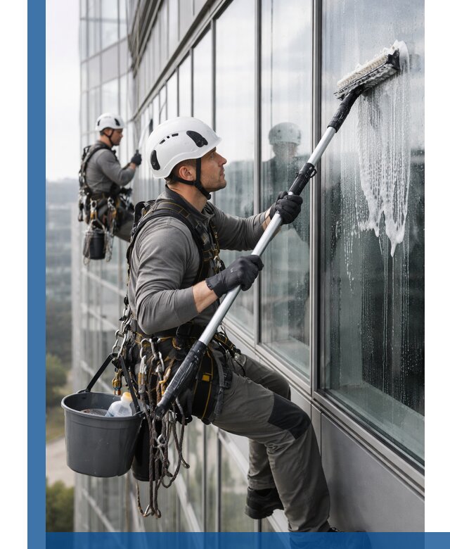 Высотная мойка сплошного остекления с выездом в Североуральске