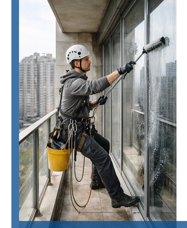 Профессиональная мойка балконного остекления в Североуральске