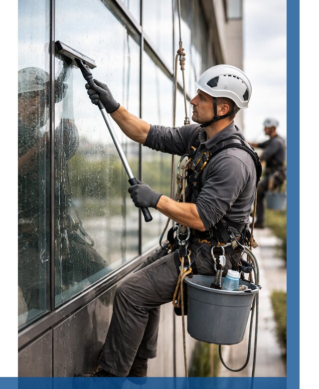 Мойка стеклянных фасадов в Североуральске от 206 р. | ВЫСОТНИК-Сву