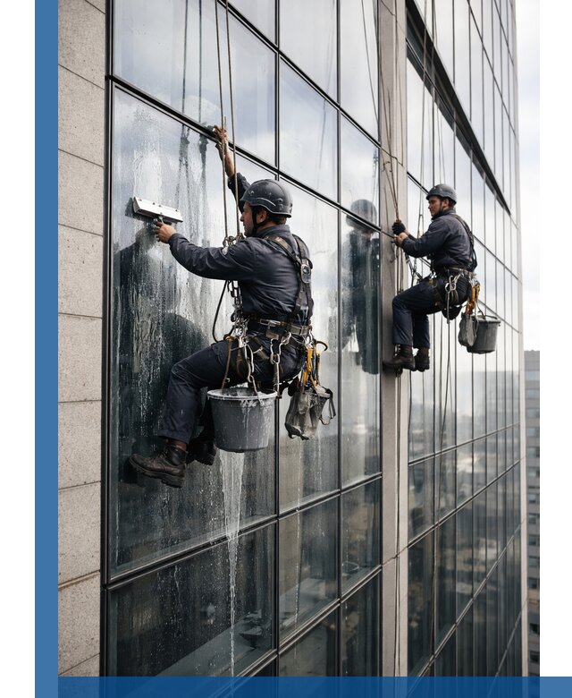Профессиональная мойка стеклянных фасадов зданий в Североуральске
