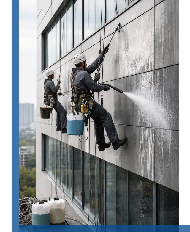 Профессиональная мойка вентилируемых фасадов в Североуральске