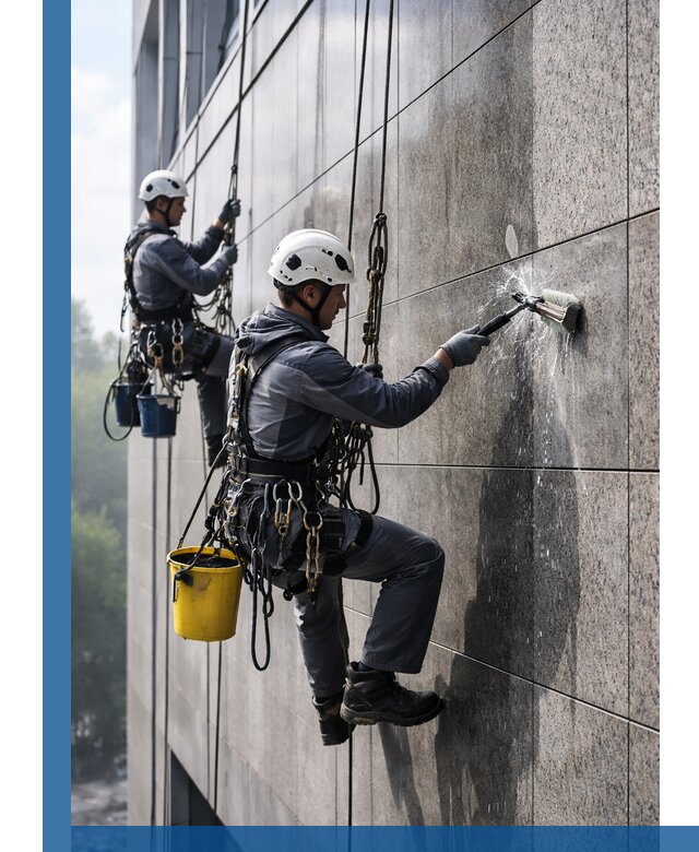 Профессиональная мойка фасада из керамогранита в Североуральске