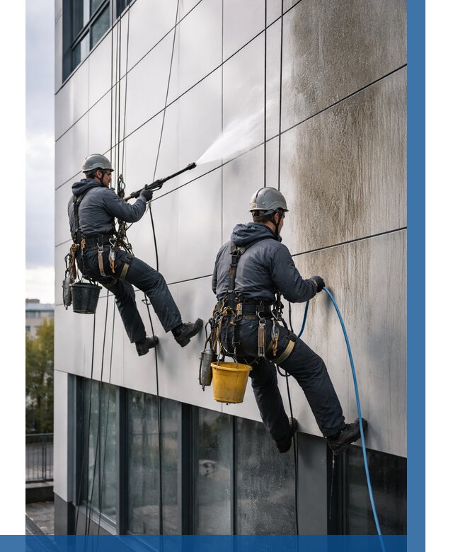 Мойка фасада из композита в Североуральске по цене от 309 р. | ВЫСОТНИК-Сву