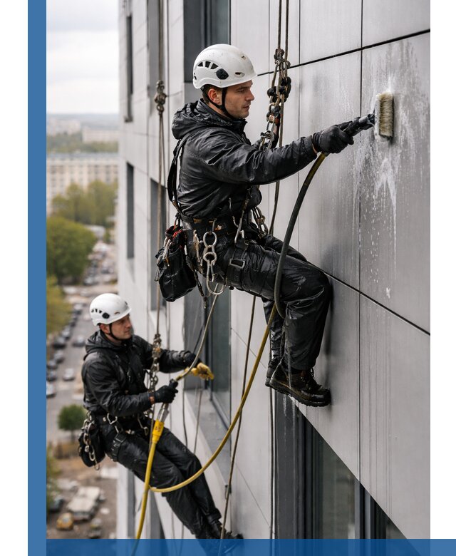 Профессиональная мойка фасада из композита в Североуральске