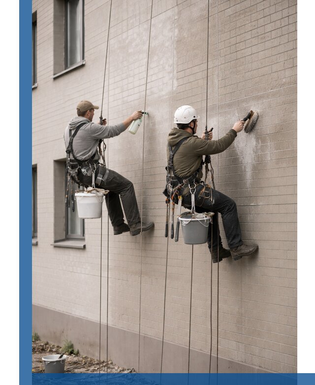 Удаление высолов с фасада зданий в Североуральске без повреждений и следов