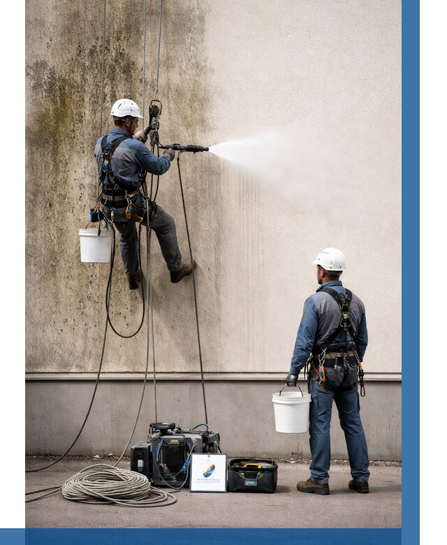 Очистка фасада от плесени в Североуральске от 309 р. | ВЫСОТНИК-Сву