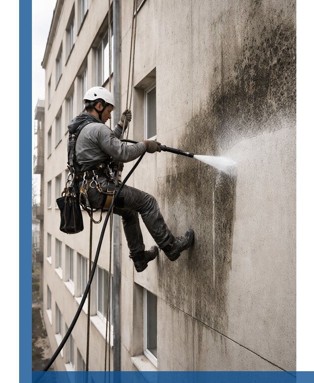 Профессиональная очистка фасадов от плесени в Североуральске