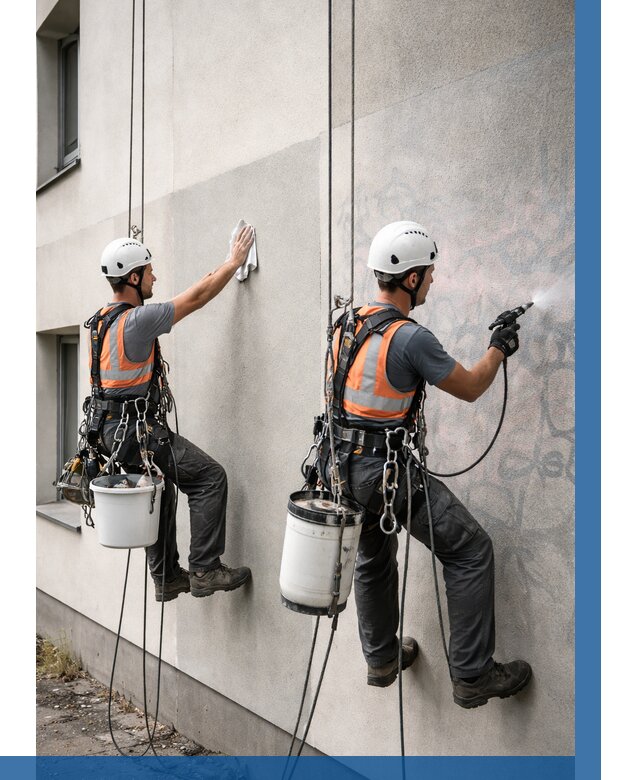 Антиграффити покрытие фасада в Североуральске от 618 р. | ВЫСОТНИК-Сву