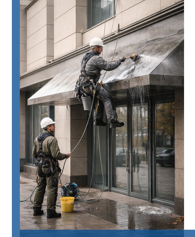 Профессиональная мойка козырьков и навесов в Североуральске