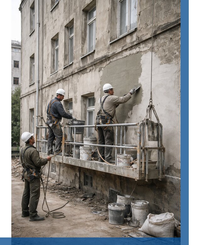 Капитальный ремонт фасада в Североуральске от 4326 р. | ВЫСОТНИК-Сву