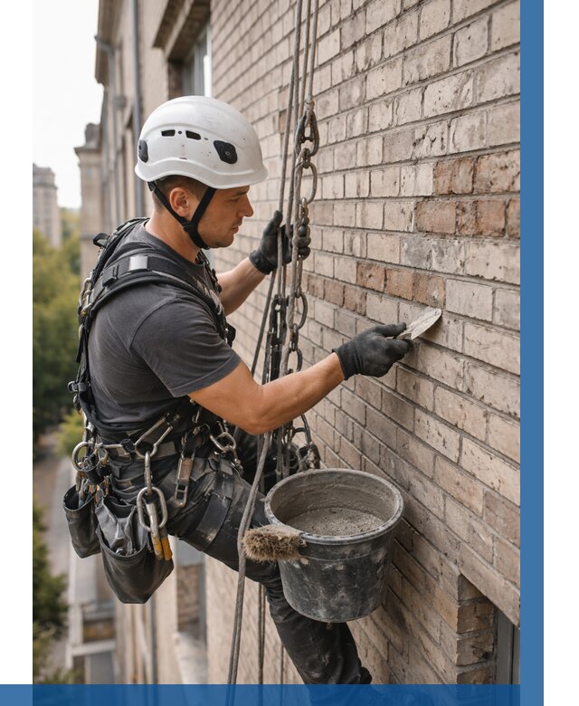 Ремонт кирпичной кладки фасада в Североуральске от 1854 р. | ВЫСОТНИК-Сву