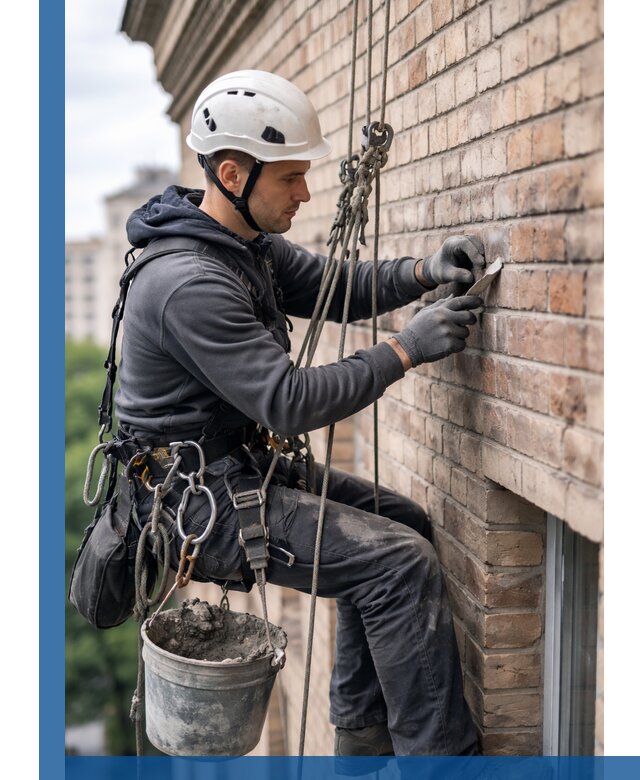 Качественный ремонт кирпичной кладки фасада в Североуральске с гарантией