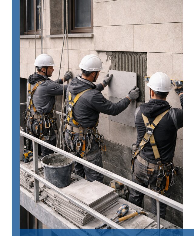 Ремонт облицовки фасада плиткой в Североуральске с гарантией