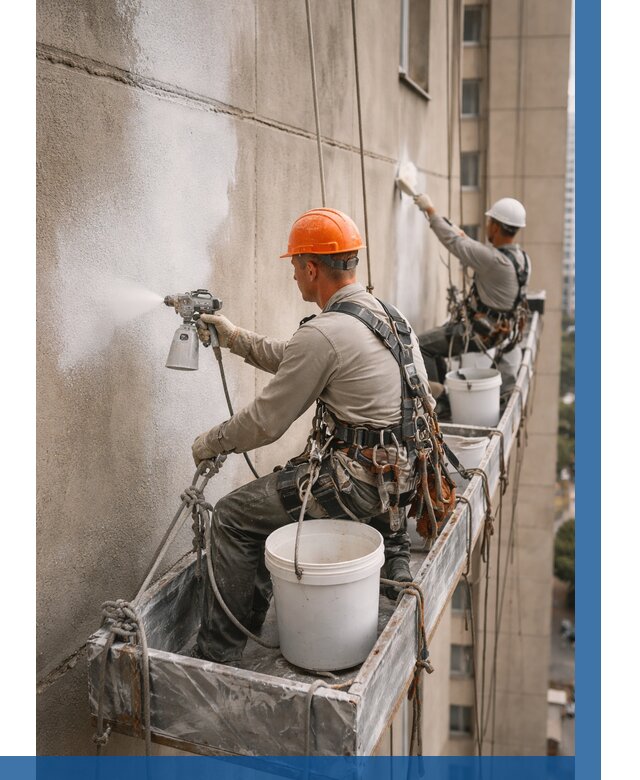 Грунтовка фасада на высоте в Североуральске от 124 р. | ВЫСОТНИК-Сву