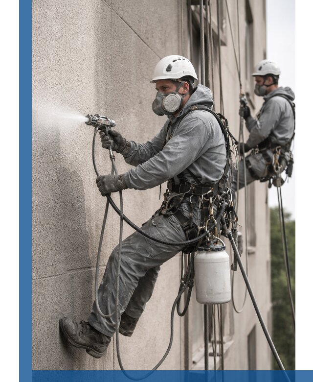 Безвоздушная покраска фасадов зданий в Североуральске профессионально