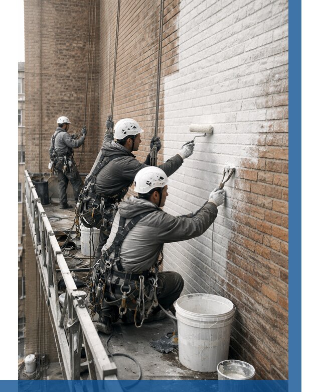 Покраска кирпичного фасада в Североуральске от 361 р. | ВЫСОТНИК-Сву