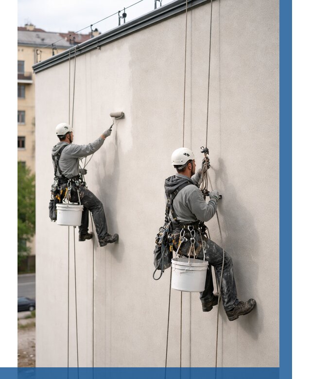 Покраска оштукатуренного фасада в Североуральске от 330 р. | ВЫСОТНИК-Сву