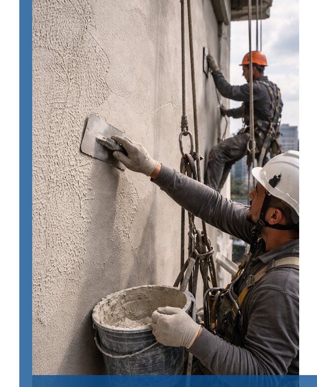 Декоративная штукатурка фасада с утеплением и защитой в Североуральске