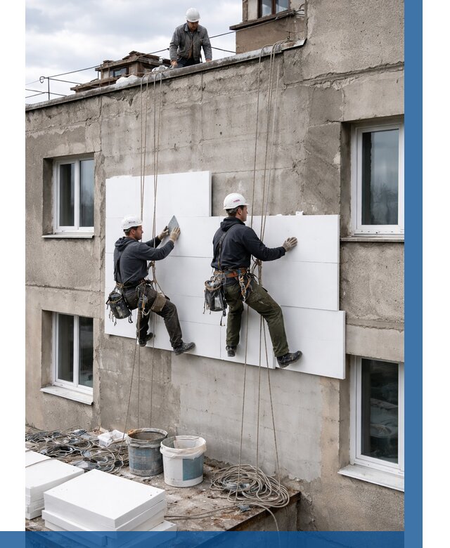 Утепление фасада пенополистиролом в Североуральске от 1854 р. | ВЫСОТНИК-Сву