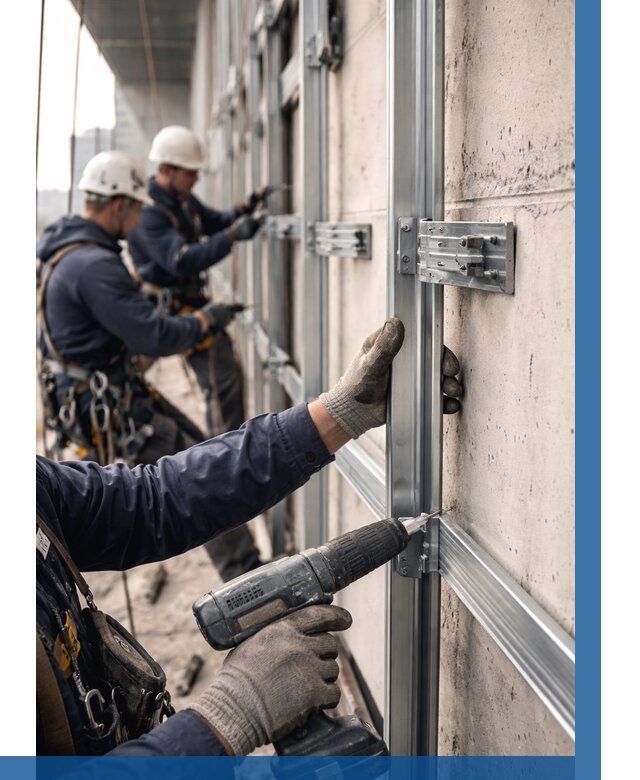 Монтаж подсистемы вентфасада в Североуральске от 876 р. | ВЫСОТНИК-Сву