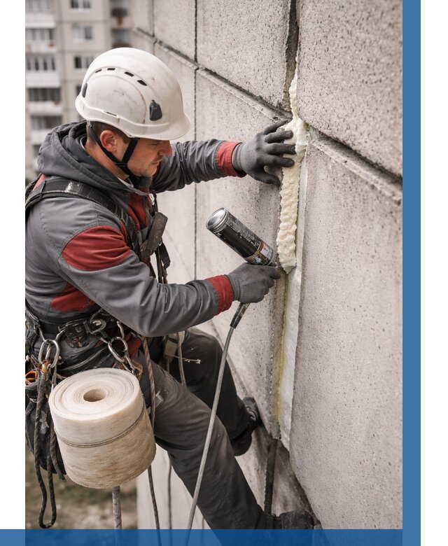 Утепление межпанельных швов в Североуральске от 721 р. | ВЫСОТНИК-Сву