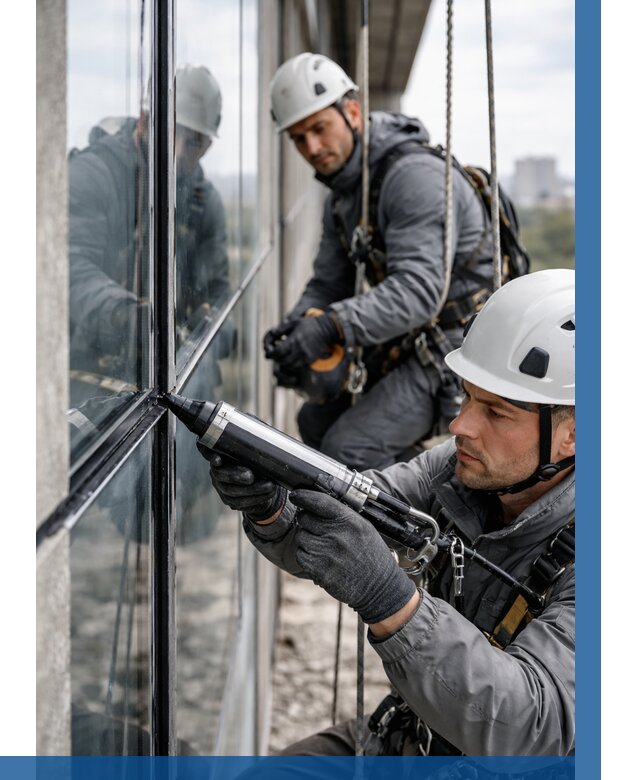 Герметизация витражных швов в Североуральске от 670 р. | ВЫСОТНИК-Сву