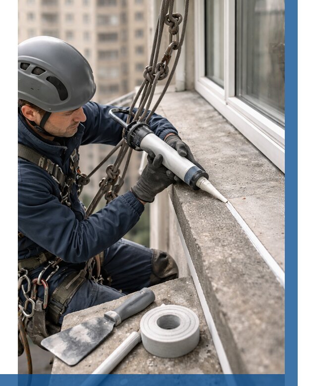 Герметизация балконного козырька в Североуральске от 4635 р. | ВЫСОТНИК-Сву