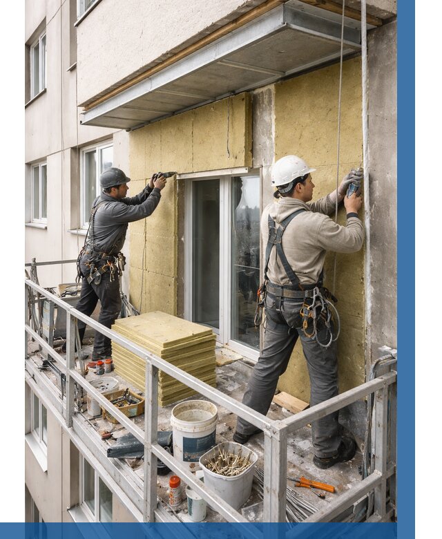 Утепление балкона снаружи в Североуральске от 1648 р. под ключ ВЫСОТНИК-Сву