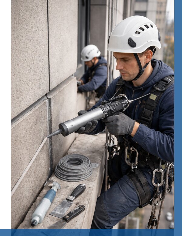 Герметизация деформационных швов фасада в Североуральске от 721 | ВЫСОТНИК-Сву