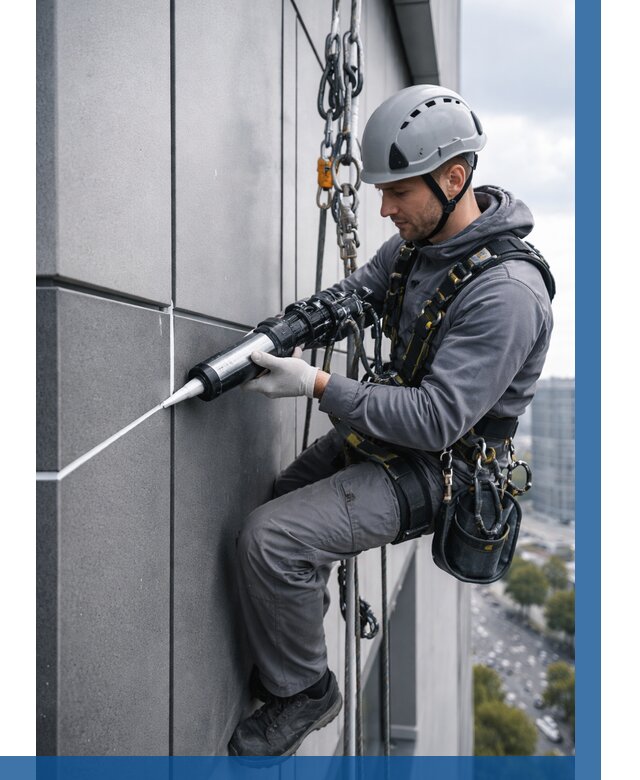 Герметизация стыков фасадных панелей в Североуральске от 6696 р.| ВЫСОТНИК-Сву