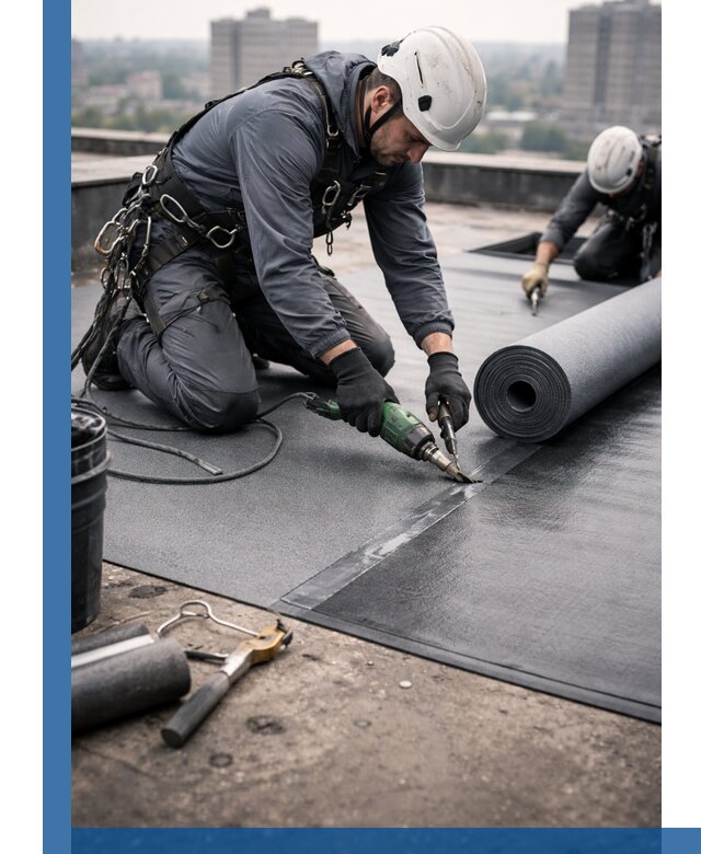 Ремонт мягкой кровли в Североуральске с выездом промальпинистов