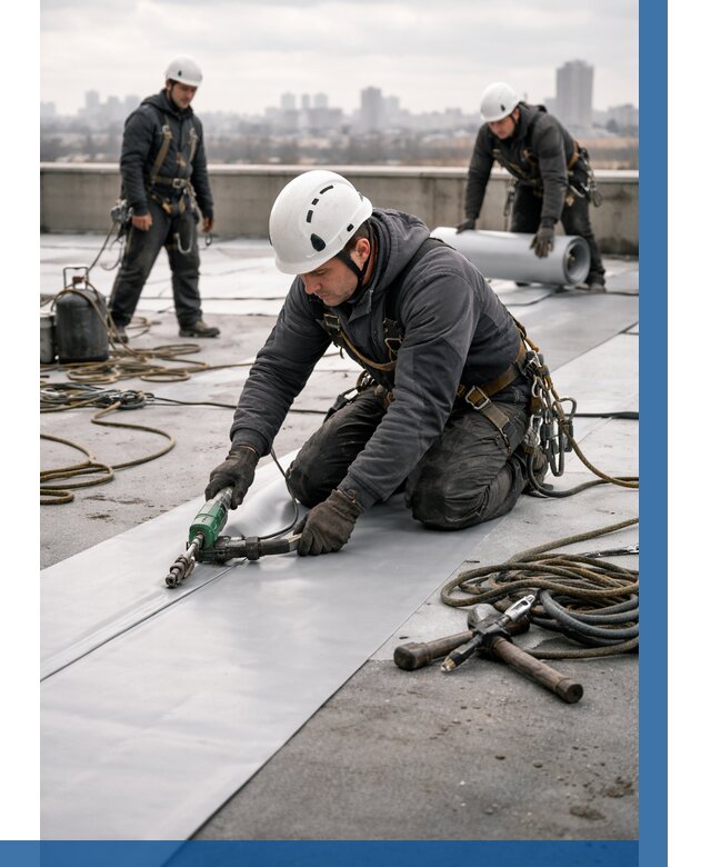 Ремонт мембранной кровли в Североуральске от 1854 р./м2 | ВЫСОТНИК-Сву