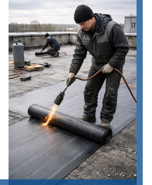 Ремонт наплавляемой кровли в Североуральске от 721 р. | ВЫСОТНИК-Сву