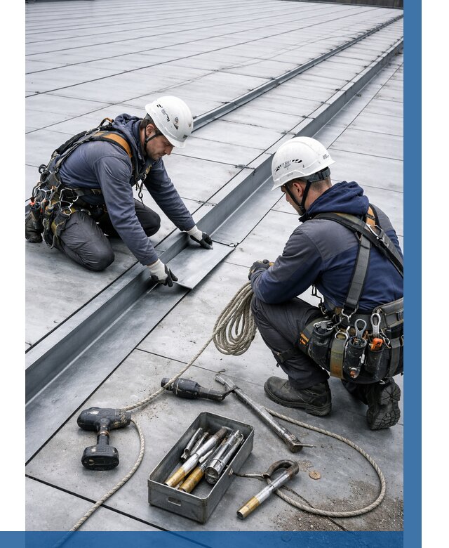 Ремонт фальцевой кровли в Североуральске от 721 р. | ВЫСОТНИК-Сву