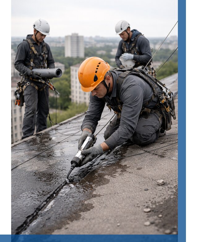 Устранение протечек кровли в Североуральске от 12361 р. | ВЫСОТНИК-Сву