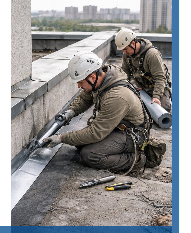 Ремонт кровельных примыканий в Североуральске от 1236 р. | ВЫСОТНИК-Сву