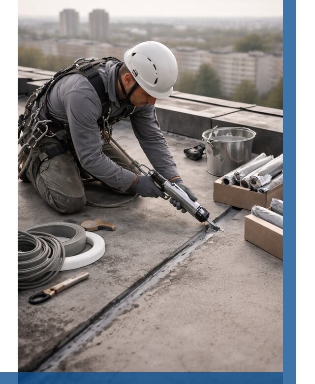 Герметизация швов кровли в Североуральске от 464 р./м2 | ВЫСОТНИК-Сву