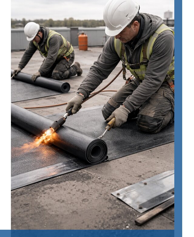 Монтаж наплавляемой кровли в Североуральске от 876 р. — ВЫСОТНИК-Сву