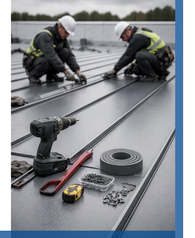 Монтаж фальцевой кровли в Североуральске от 1854 р. | ВЫСОТНИК-Сву