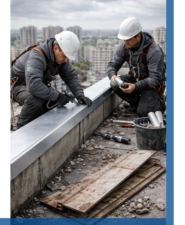 Замена парапетных крышек под ключ в Североуральске от 1236 р. | ВЫСОТНИК-Сву