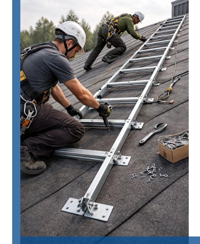 Профессиональный монтаж кровельной лестницы в Североуральске под ключ