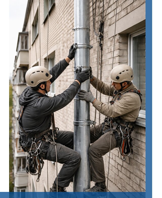 Замена водосточных труб в Североуральске от 6696 р. | ВЫСОТНИК-Сву