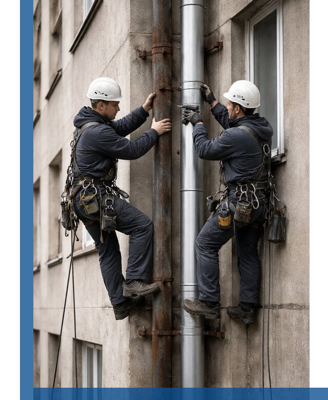 Замена водосточных труб в Североуральске: монтаж и демонтаж под ключ
