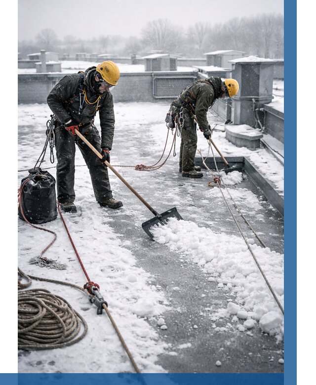 Очистка крыши от снега в Североуральске от 7726 р. | ВЫСОТНИК-Сву