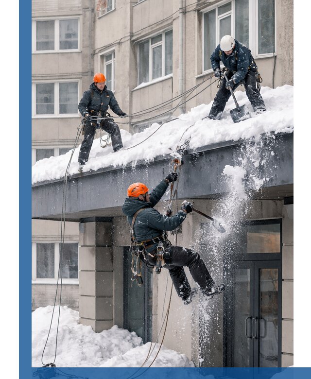 Безопасная очистка навесов от снега в Североуральске круглогодично