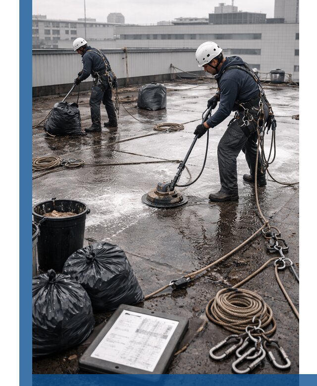 Плановая очистка кровли по графику в Североуральске для безопасности