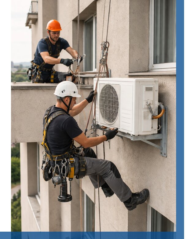 Монтаж внешнего блока кондиционера в Североуральске от 6696 р. | ВЫСОТНИК-Сву