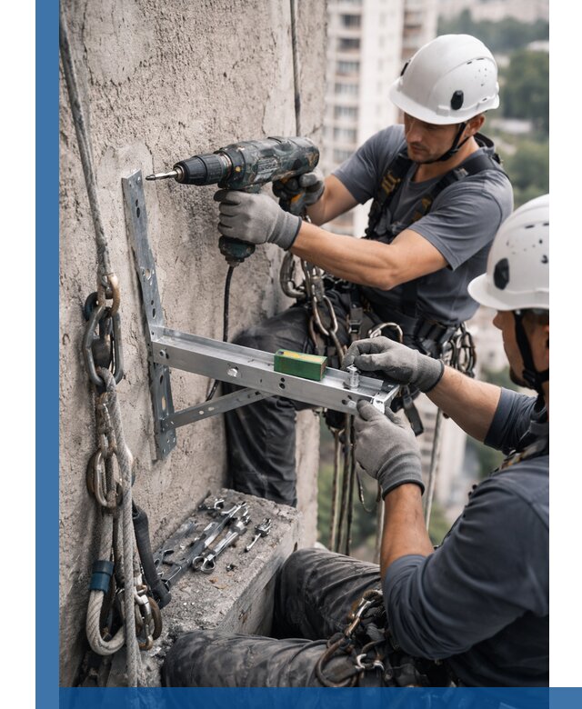 Установка кронштейнов кондиционера и крепежа в Североуральске
