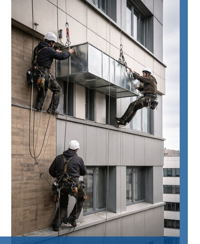 Монтаж воздуховодов на фасаде в Североуральске от 1545 р. | ВЫСОТНИК-Сву